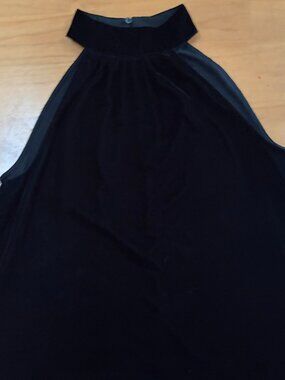 GAP Black Velvet Top | Size Small | Halter neck with keyhole button back